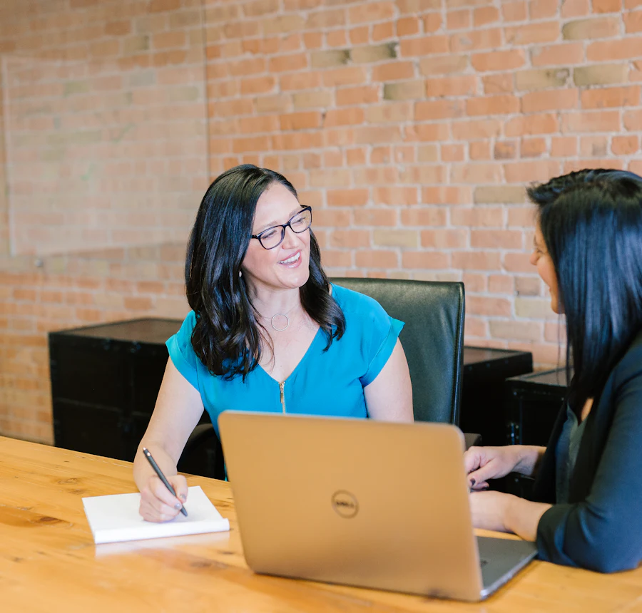 Recruitment consultant meeting with a client